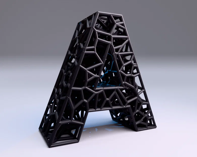 Bộ Chữ Cái và Số 3D Kiểu Voronoi Độc Đáo Để Trang Trí - Image 1