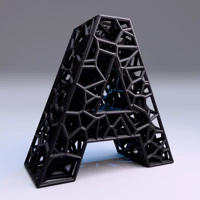 Bộ Chữ Cái và Số 3D Kiểu Voronoi Độc Đáo Để Trang Trí