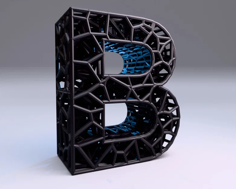 Bộ Chữ Cái và Số 3D Kiểu Voronoi Độc Đáo Để Trang Trí - Image 2