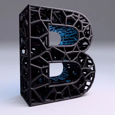 Bộ Chữ Cái và Số 3D Kiểu Voronoi Độc Đáo Để Trang Trí