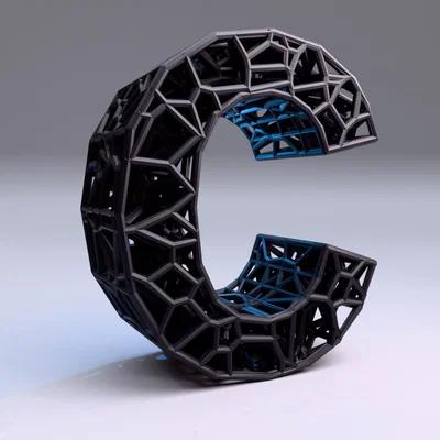 Bộ Chữ Cái và Số 3D Kiểu Voronoi Độc Đáo Để Trang Trí