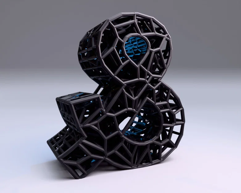 Bộ Chữ Cái và Số 3D Kiểu Voronoi Độc Đáo Để Trang Trí - Image 4