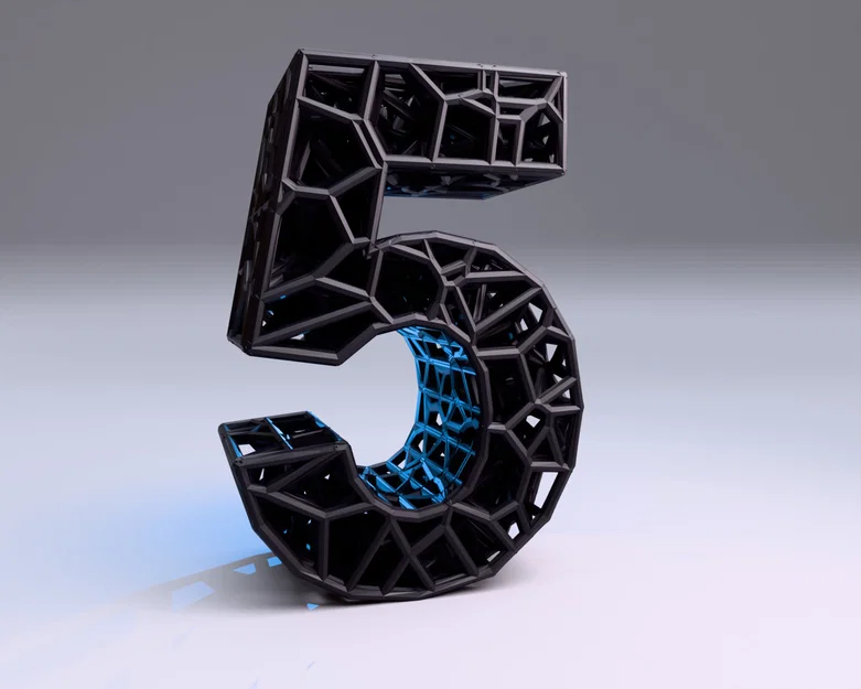 Bộ Chữ Cái và Số 3D Kiểu Voronoi Độc Đáo Để Trang Trí - Image 5