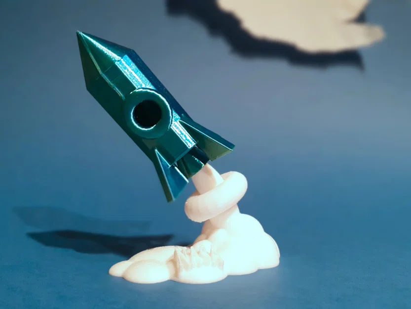 Mô hình tên lửa đang phóng (Start rakety) - Đồ trang trí in 3D độc đáo - Image 1