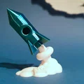 Mô hình tên lửa đang phóng (Start rakety) - Đồ trang trí in 3D độc đáo - Thumbnail 1