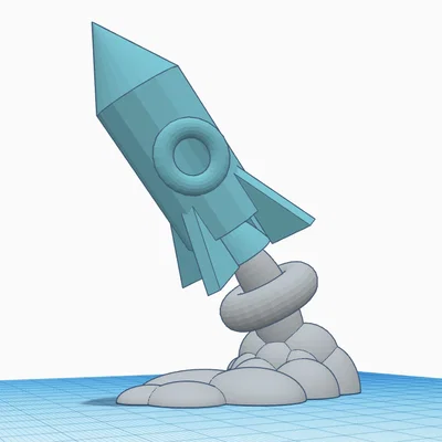 Mô hình tên lửa đang phóng (Start rakety) - Đồ trang trí in 3D độc đáo