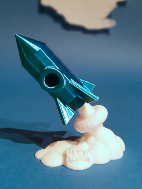 Mô hình tên lửa đang phóng (Start rakety) - Đồ trang trí in 3D độc đáo - Image 3