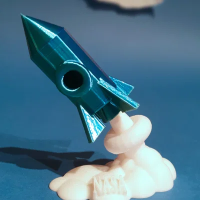 Mô hình tên lửa đang phóng (Start rakety) - Đồ trang trí in 3D độc đáo