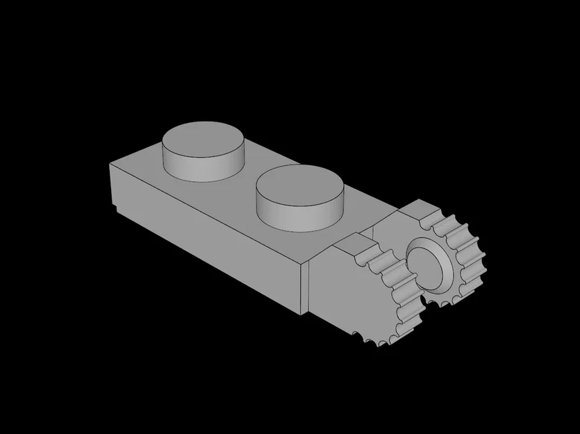 Mảnh ghép bản lề 1x2 tương thích Lego in 3D (44302a.dat) - Image 1