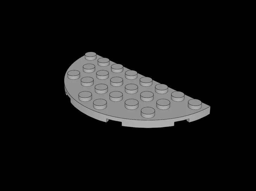 Tấm lắp ghép hình bán nguyệt 4x8 tương thích LEGO 3D - Image 1