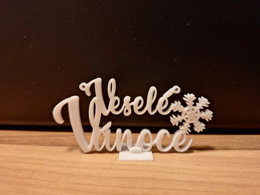 Biển trang trí Giáng Sinh Veselé Vánoce (in 3D đơn giản) - Image 2