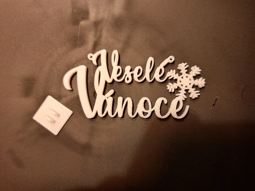 Biển trang trí Giáng Sinh Veselé Vánoce (in 3D đơn giản) - Image 3