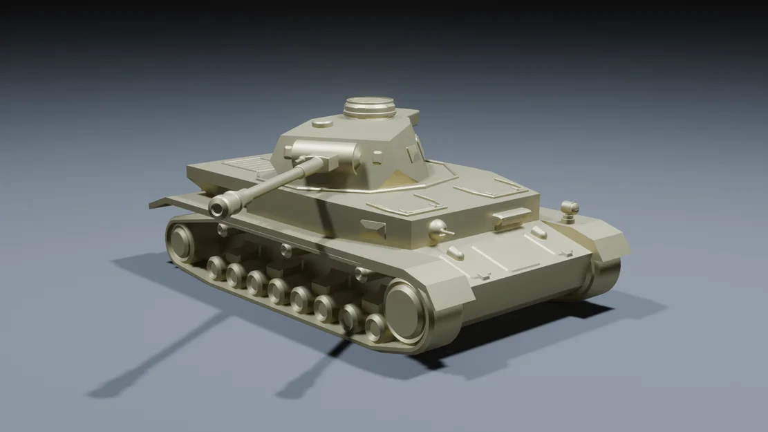 Mô hình xe tăng Panzer IV (G) in 3D với tháp pháo xoay linh hoạt - Image 1