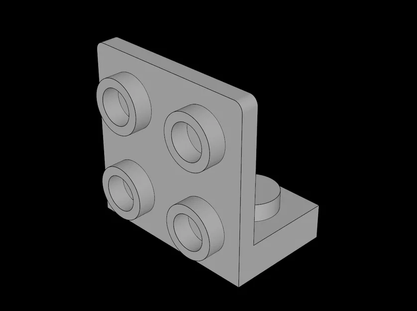Mô hình 3D miếng nối góc 1x2 đến 2x2 tương thích Lego - Image 1