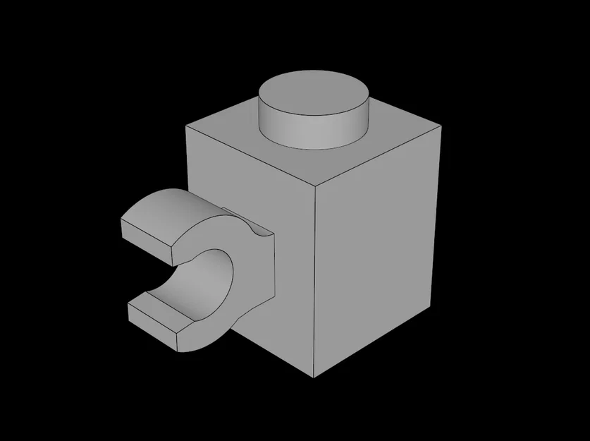 Mảnh ghép Lego 1x1 có ngàm kẹp (Thick C-Clip) - Tự in 3D dễ dàng - Image 1