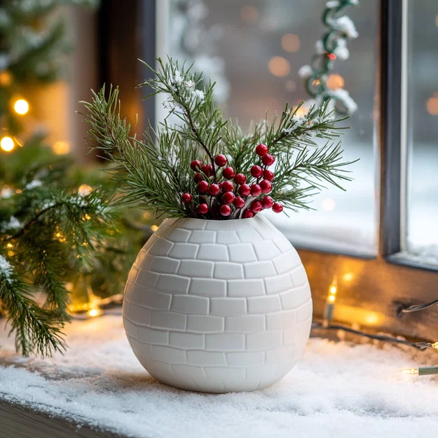 Bình Hoa Snow Dome (Snow Dome Vase) - Image 1