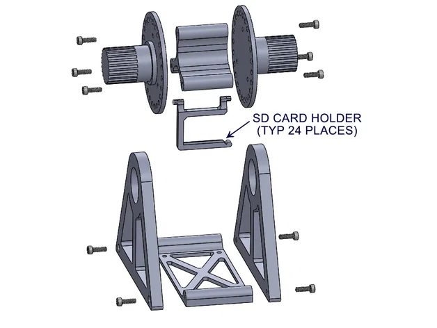 Giá đựng thẻ SD xoay kiểu Rolodex (SD Card Holder Rolodex-style) - Image 2