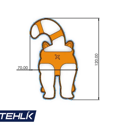 Khuôn cắt bánh quy hình chú mèo độc đáo - Phụ kiện làm bánh in 3D