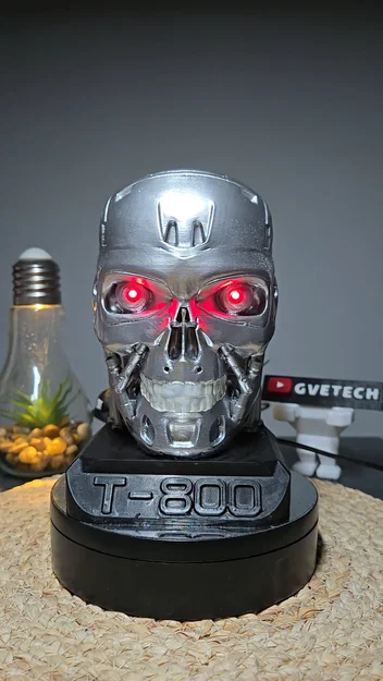 Mô hình đầu lâu T-800 Endoskeleton in 3D độc đáo kèm đèn LED - Image 1