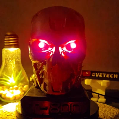 Mô hình đầu lâu T-800 Endoskeleton in 3D độc đáo kèm đèn LED