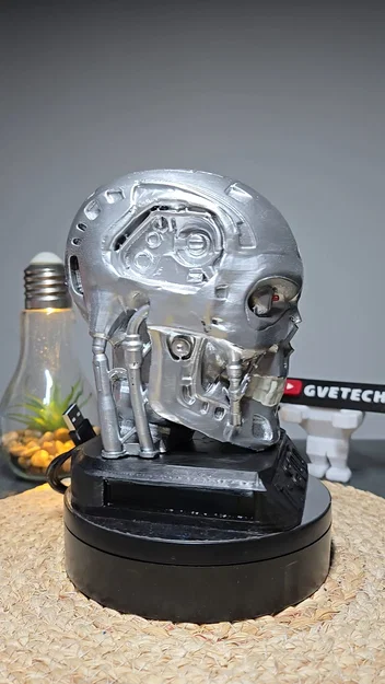 Mô hình đầu lâu T-800 Endoskeleton in 3D độc đáo kèm đèn LED - Image 5