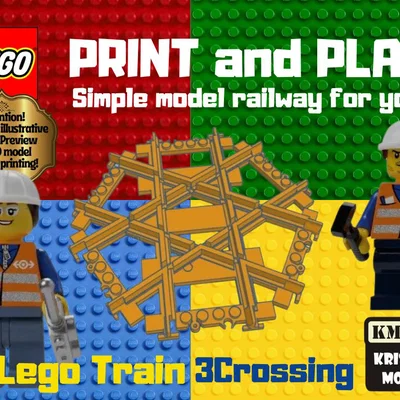 Mô hình đường ray xe lửa LEGO 3Cross in 3D cho tín đồ LEGO