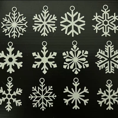 Bộ 12 mẫu bông tuyết treo cây thông Noel trang trí siêu xinh