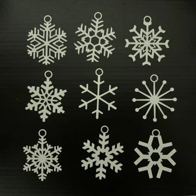 Bộ 9 mẫu bông tuyết in 3D trang trí cây thông Noel cực đẹp