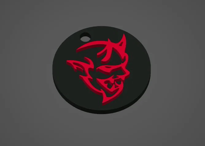 Móc khóa biểu tượng Dodge Demon - Phụ kiện 3D cho tín đồ xe cơ bắp - Image 1