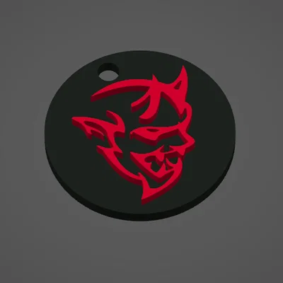 Móc khóa biểu tượng Dodge Demon - Phụ kiện 3D cho tín đồ xe cơ bắp