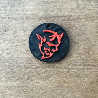 Móc khóa biểu tượng Dodge Demon - Phụ kiện 3D cho tín đồ xe cơ bắp