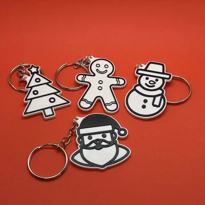 Bộ Móc Khóa Giáng Sinh (Christmas Keychains) Dễ Thương In 3D