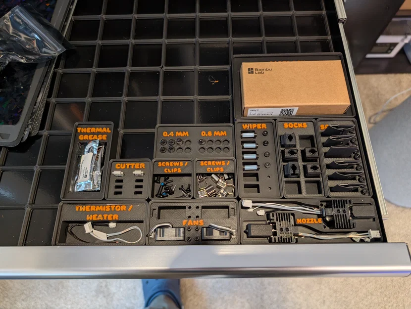 Hộp Gridfinity cho linh kiện Bambu Lab - cao 3U - Image 1