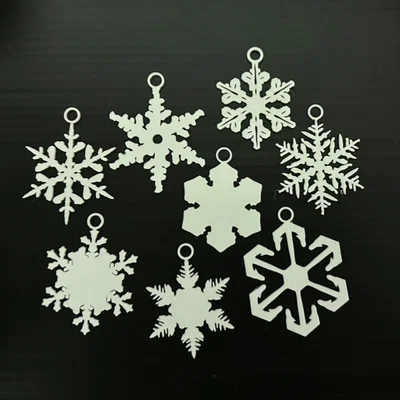 Bộ 8 mẫu hoa tuyết 3D treo trang trí Giáng sinh độc đáo