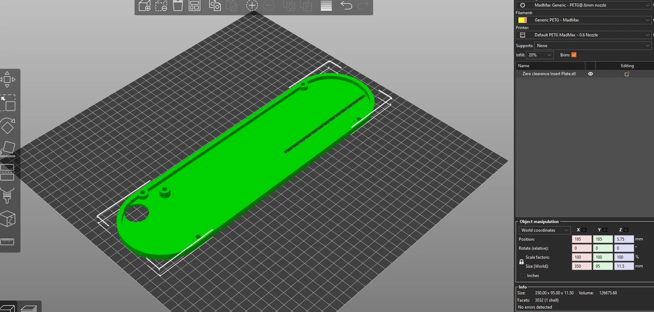 Tấm chèn bàn (Zero Clearance Insert) cho máy cưa bàn Kobalt TS10601 - Image 2