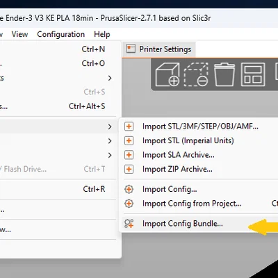 Gói cấu hình Creality Ender-3 V3 KE cho PrusaSlicer