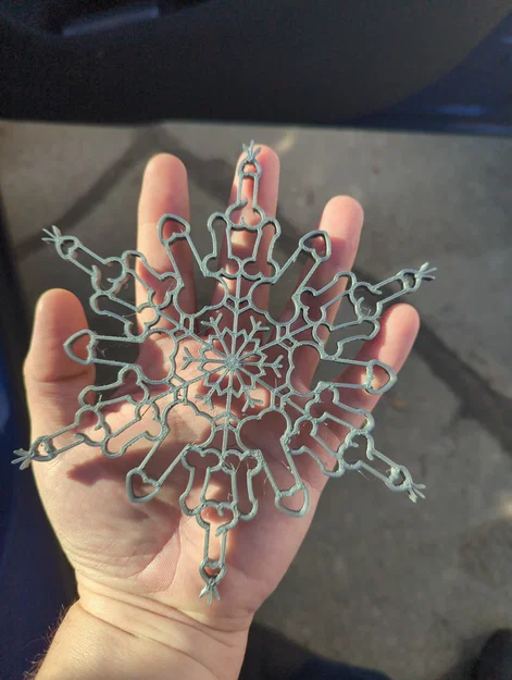 Mẫu in 3D bông tuyết trang trí độc lạ Penis Snowflakes - Image 1
