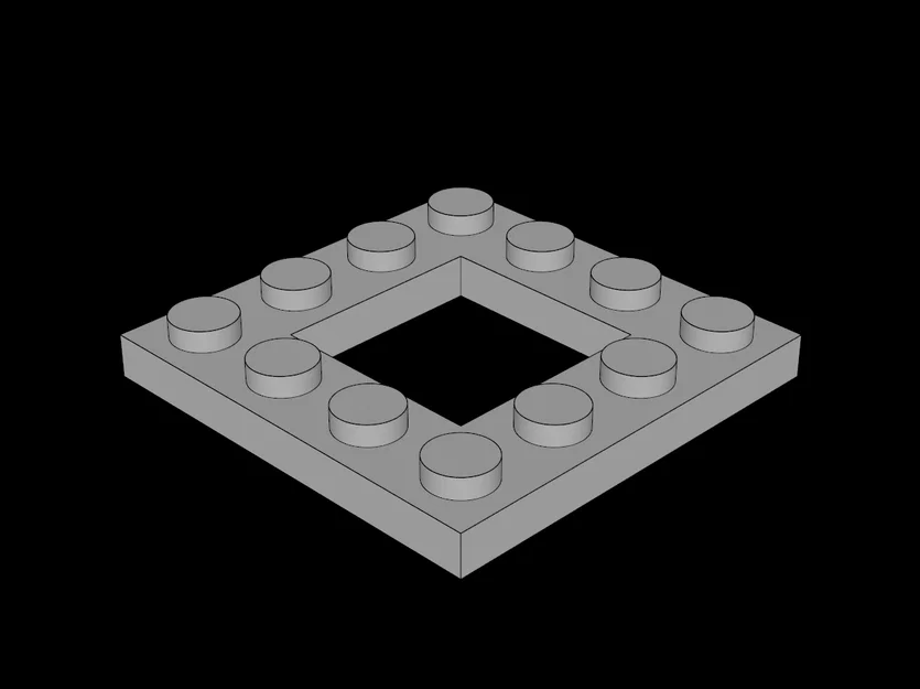 Miếng ghép đế 4x4 tương thích Lego có lõi trống (Mô hình 3D) - Image 1