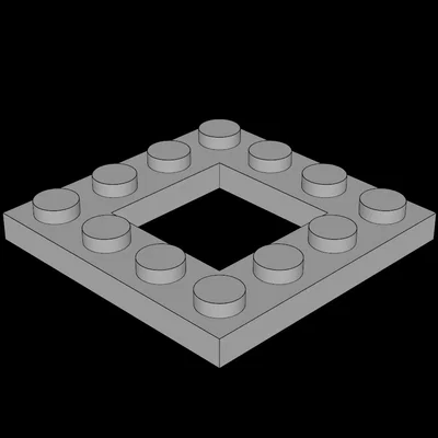 Miếng ghép đế 4x4 tương thích Lego có lõi trống (Mô hình 3D)