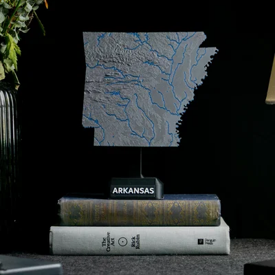 Bản đồ địa hình Arkansas, USA (AR) kèm sông ngòi