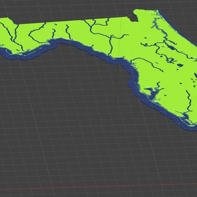 Bản đồ địa hình Florida, USA (FL) kèm thủy hệ