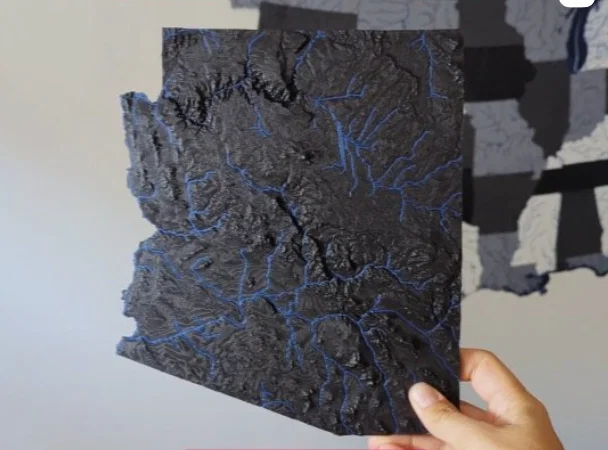 Bản đồ địa hình Arizona, USA (AZ) kèm sông ngòi - Image 2