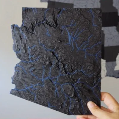 Bản đồ địa hình Arizona, USA (AZ) kèm sông ngòi