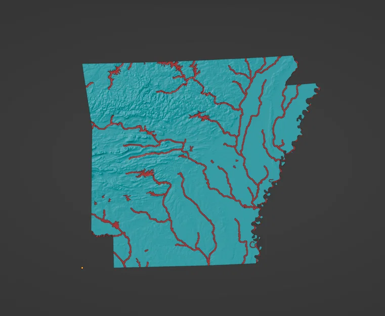 Bản đồ địa hình Arkansas, USA (AR) kèm sông ngòi - Image 3