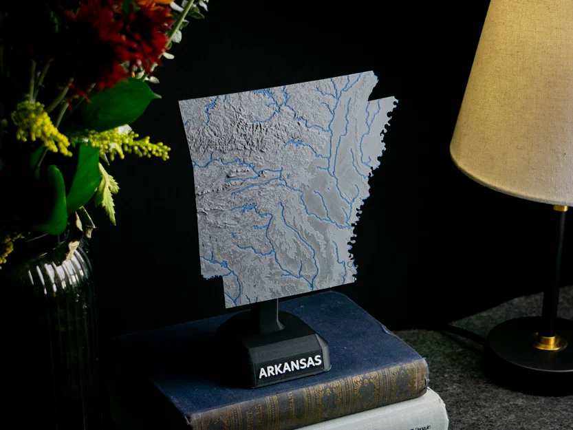Bản đồ địa hình Arkansas, USA (AR) kèm sông ngòi - Image 4