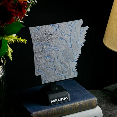 Bản đồ địa hình Arkansas, USA (AR) kèm sông ngòi