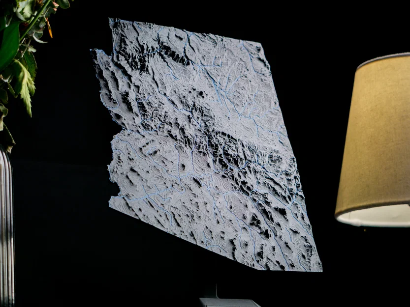 Bản đồ địa hình Arizona, USA (AZ) kèm sông ngòi - Image 5