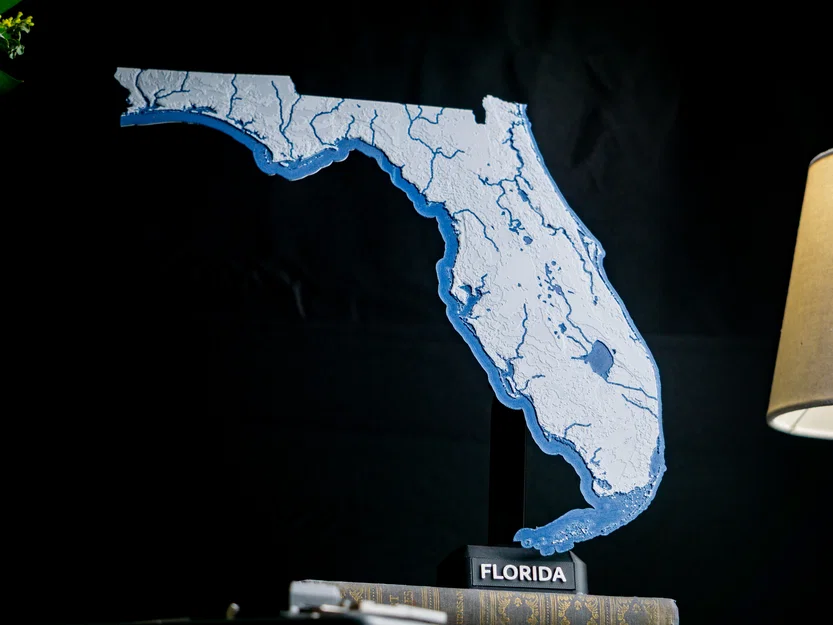 Bản đồ địa hình Florida, USA (FL) kèm thủy hệ - Image 7