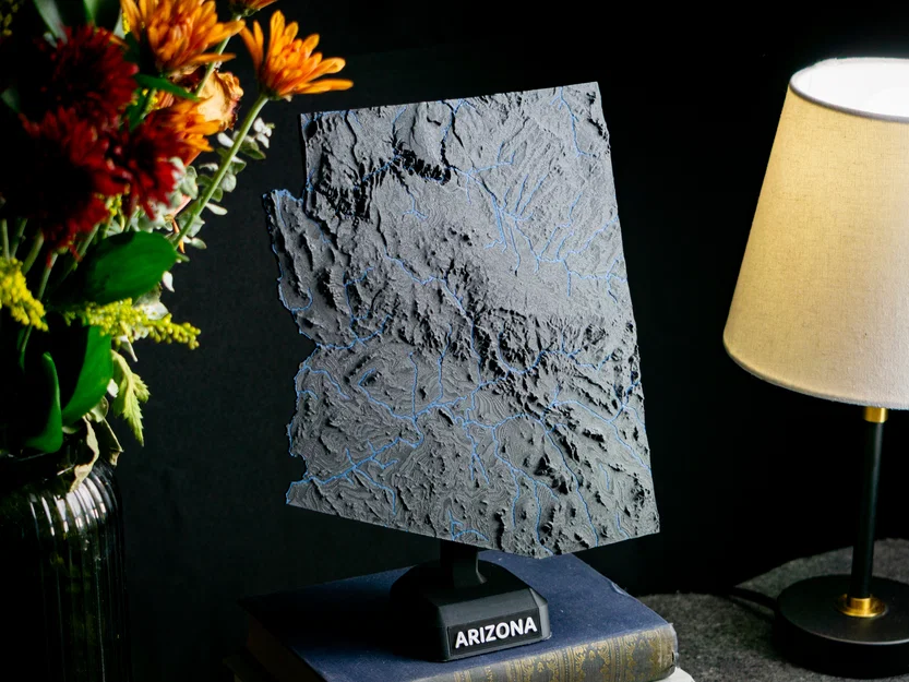 Bản đồ địa hình Arizona, USA (AZ) kèm sông ngòi - Image 7