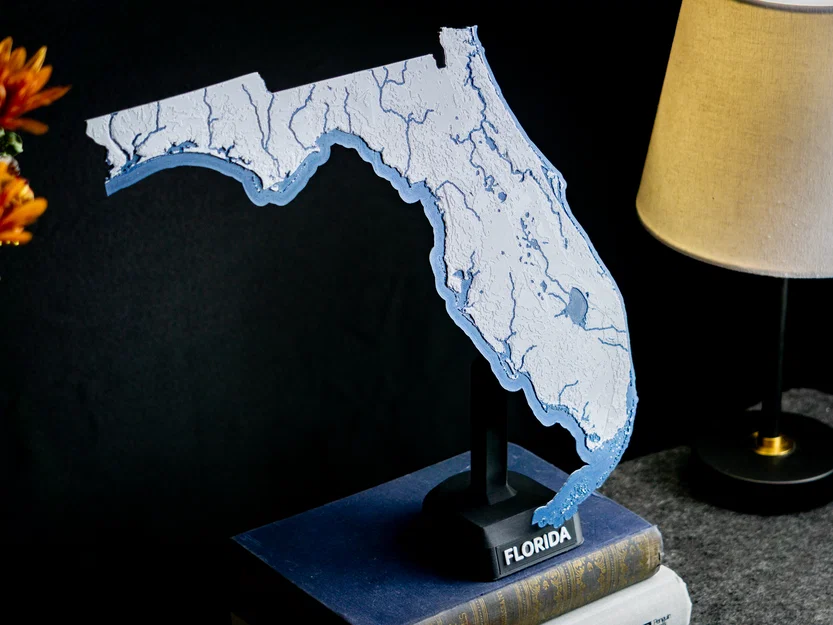 Bản đồ địa hình Florida, USA (FL) kèm thủy hệ - Image 8